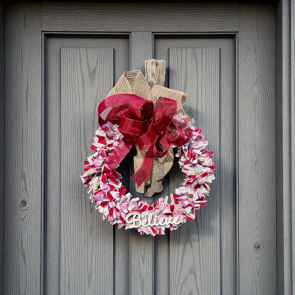 New Christmas Rustic Festive Holiday 21‎ inch Wreath